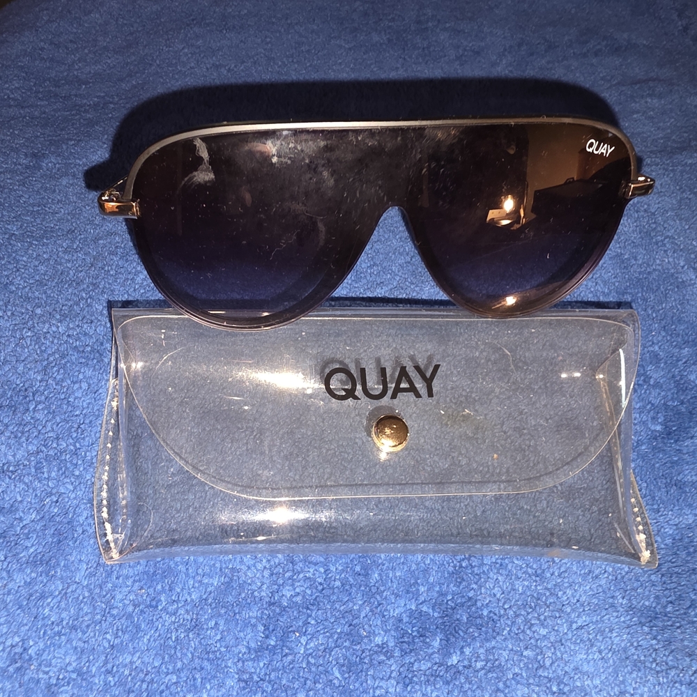 Quay Australia Black and Gold Sunglasses